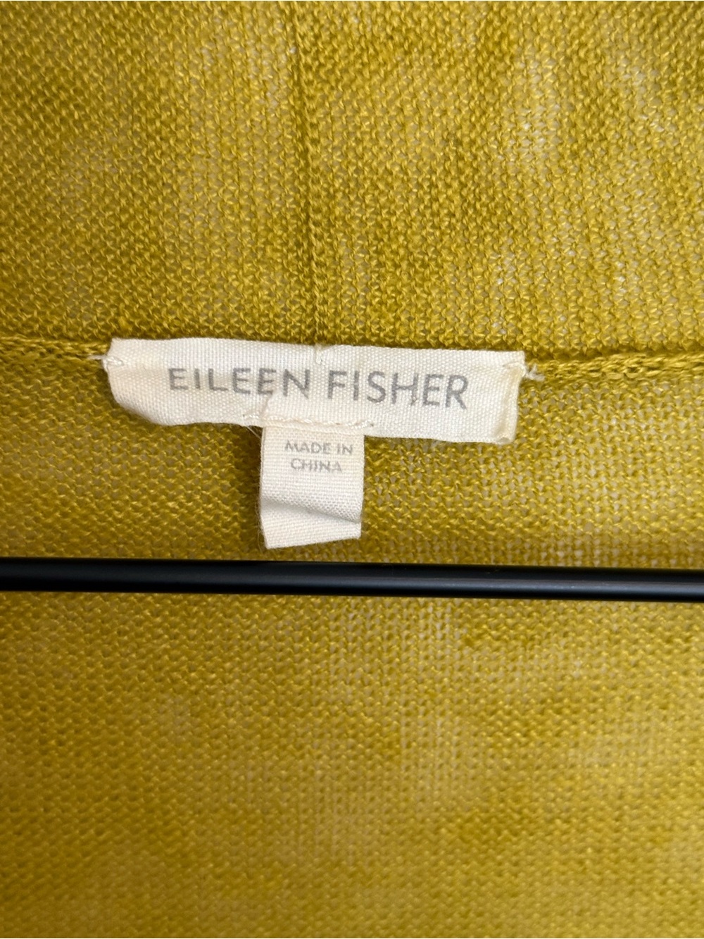 Eileen Fisher - Linen Open Front Goldenrod Yellow Sweater Cardigan - Large - Picture 3 of 14